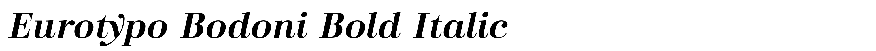 Eurotypo Bodoni Bold Italic